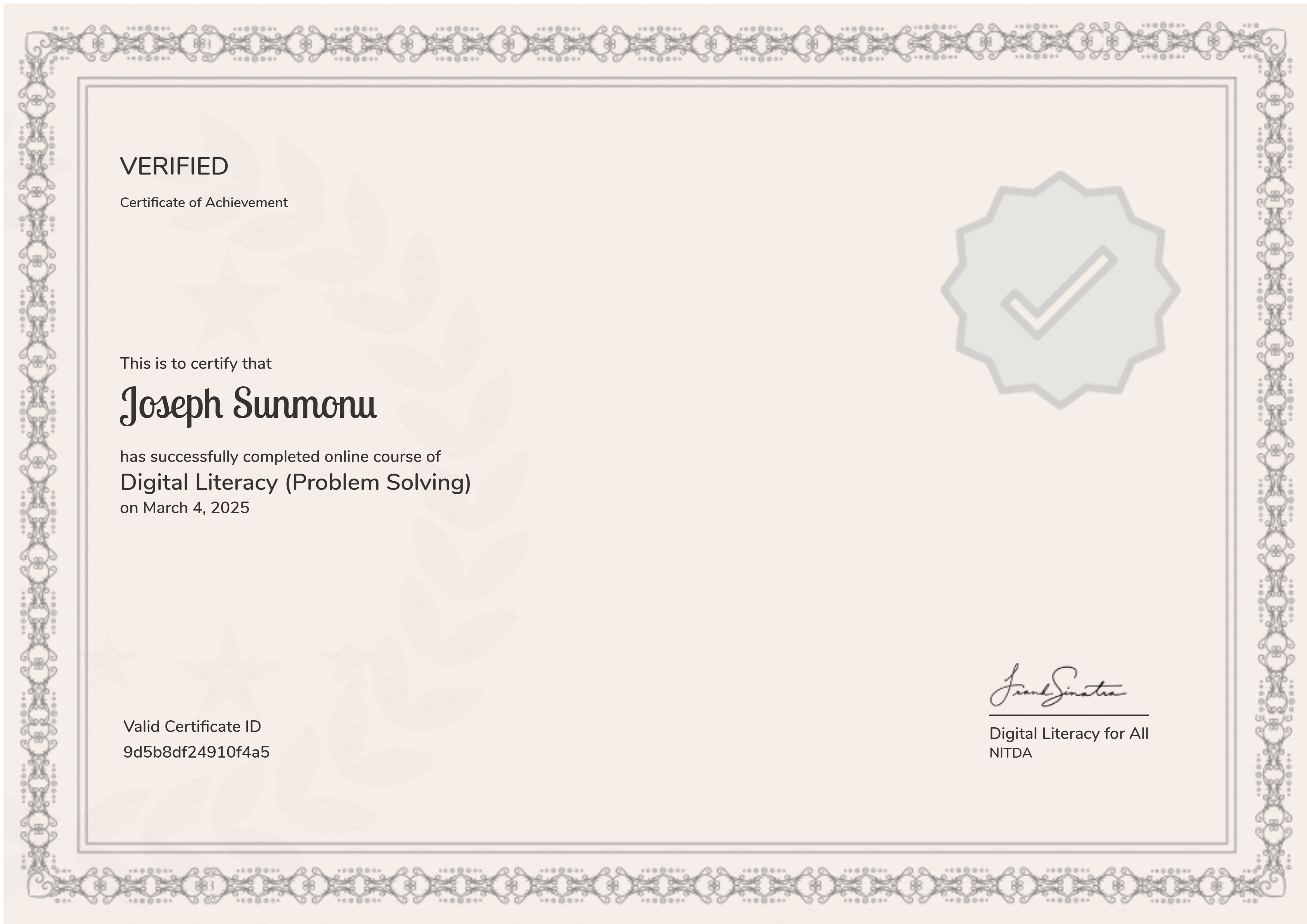 Digital Literacy (Problem Solving)